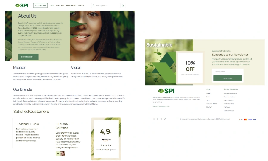 Sustainable Products About Page Preview