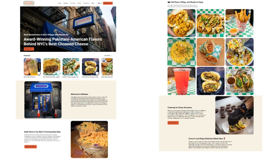 Eat Nishaan Homepage Preview