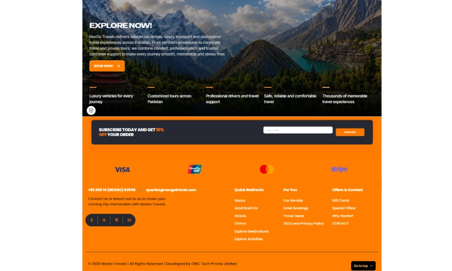 NexGo Travels Homepage Preview 2