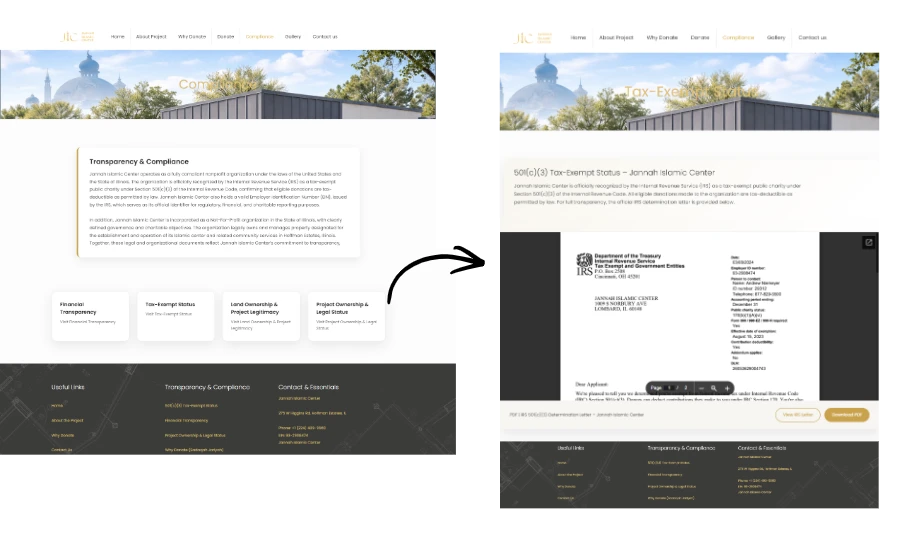 Compliance Page Preview