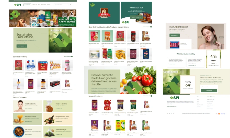 Sustainable Products Homepage Preview