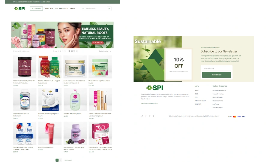 Sustainable Products Individual Product Page Preview